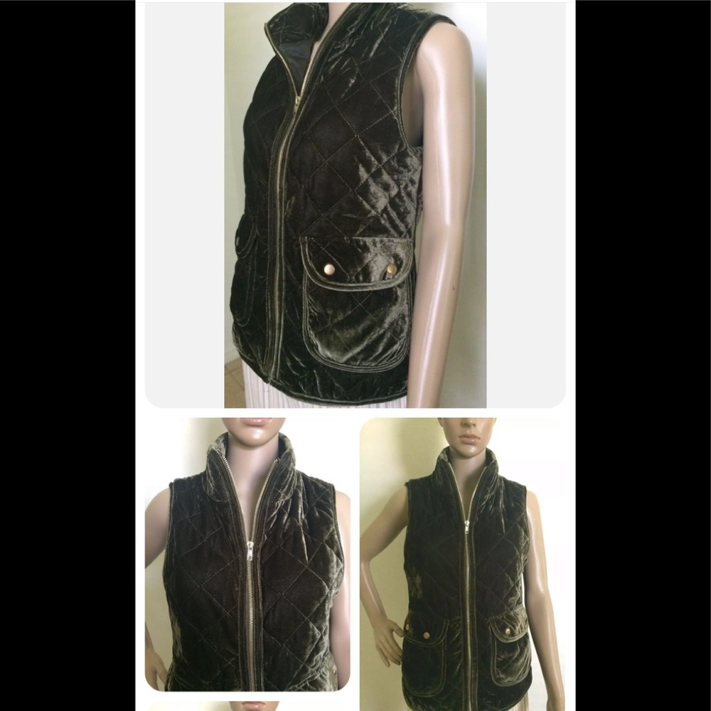 Womens BEFORE YOU Collection Zipped Padded Vest Size Small Dark Olive Pea Green